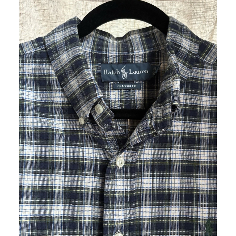 Ralph Lauren Mens XL Plaid Shirt Classic Fit Button Front Long Sleeve Casual